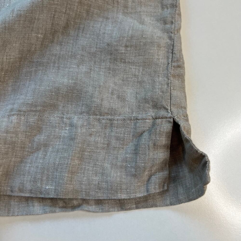 Quince Womens 100% Linen Classic Neutral Tan Button Down Shirt Minimalist Size L - Picture 9 of 14